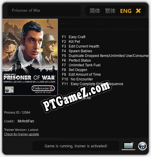 Prisoner of War: Trainer +11 [v1.1]
