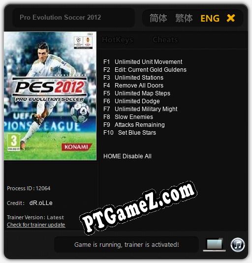 Treinador liberado para Pro Evolution Soccer 2012 [v1.0.8]