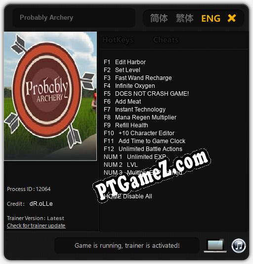 Treinador liberado para Probably Archery [v1.0.9]