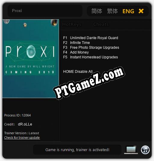 Treinador liberado para Proxi [v1.0.8]