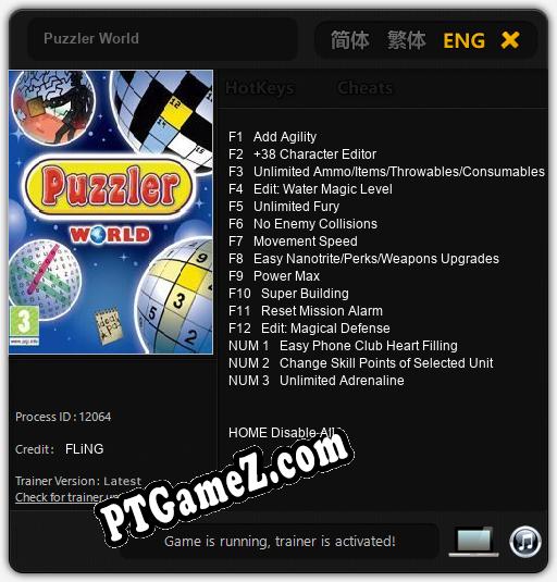 Treinador liberado para Puzzler World [v1.0.7]
