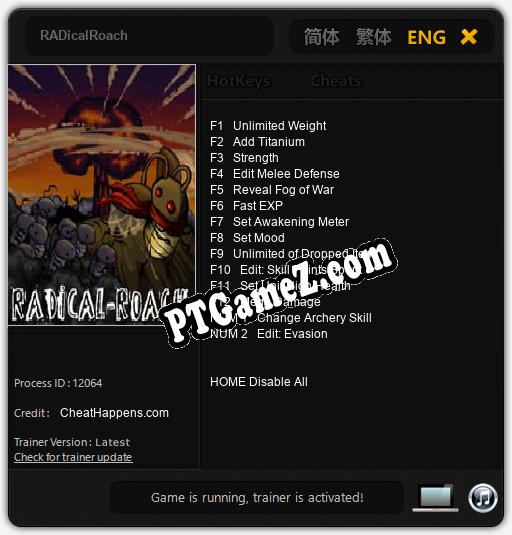 Treinador liberado para RADicalRoach [v1.0.6]