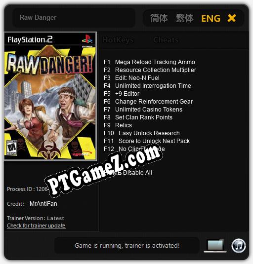 Treinador liberado para Raw Danger [v1.0.2]