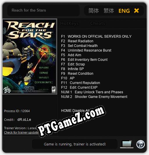 Reach for the Stars: Cheats, Trainer +14 [dR.oLLe]