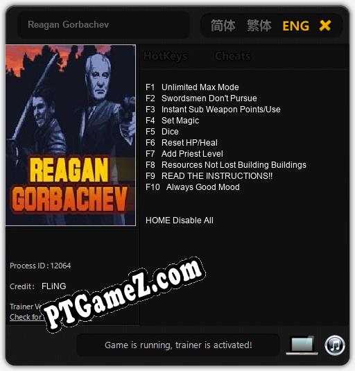 Reagan Gorbachev: Treinador (V1.0.19)