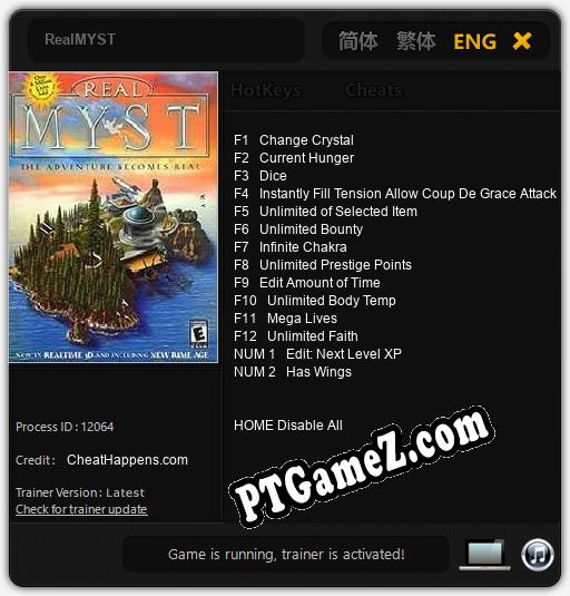 RealMYST: Treinador (V1.0.17)