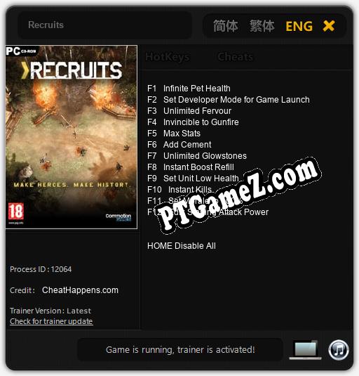 Treinador liberado para Recruits [v1.0.4]