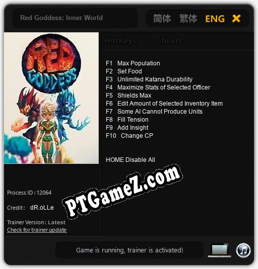 Red Goddess: Inner World: Treinador (V1.0.17)