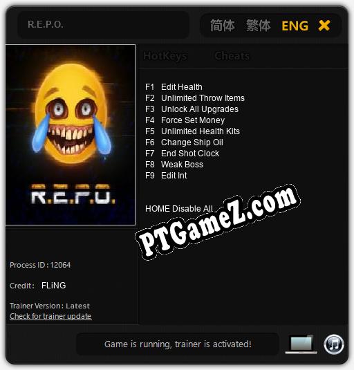 Treinador liberado para R.E.P.O. [v1.0.6]