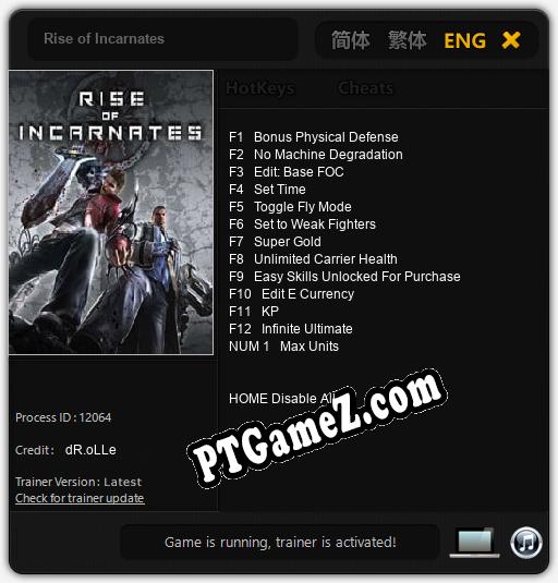 Rise of Incarnates: Cheats, Trainer +13 [dR.oLLe]