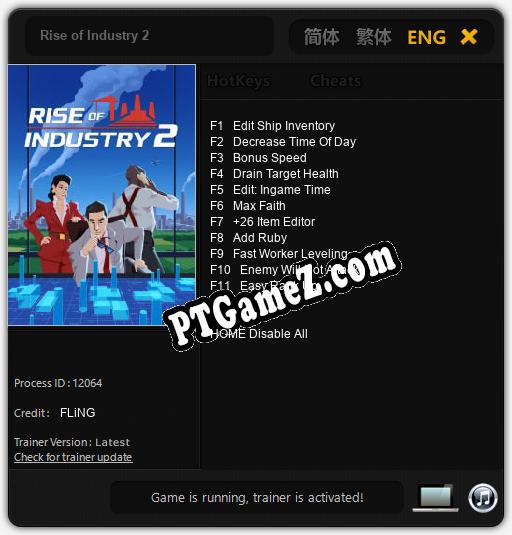 Rise of Industry 2: Trainer +11 [v1.8]