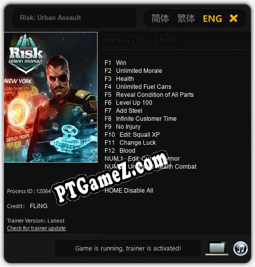 Risk: Urban Assault: Treinador (V1.0.74)