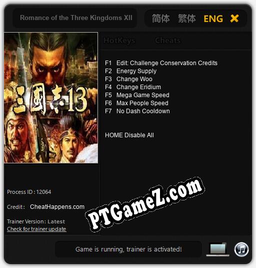 Romance of the Three Kingdoms XIII: Trainer +7 [v1.1]