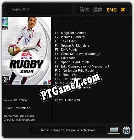 Rugby 2004: Treinador (V1.0.71)