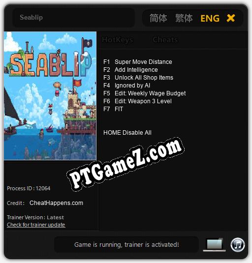 Treinador liberado para Seablip [v1.0.2]