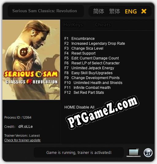 Serious Sam Classics: Revolution: Treinador (V1.0.52)