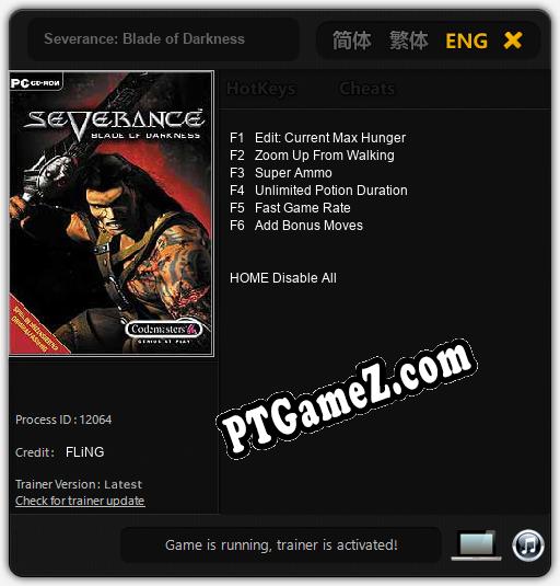 Severance: Blade of Darkness: Trainer +6 [v1.3]