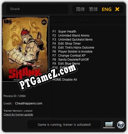 Treinador liberado para Shank [v1.0.4]