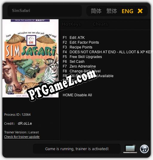 Treinador liberado para SimSafari [v1.0.9]