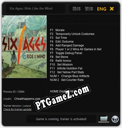 Six Ages: Ride Like the Wind: Cheats, Trainer +14 [CheatHappens.com]