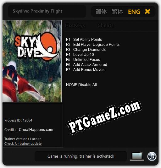Treinador liberado para Skydive: Proximity Flight [v1.0.7]