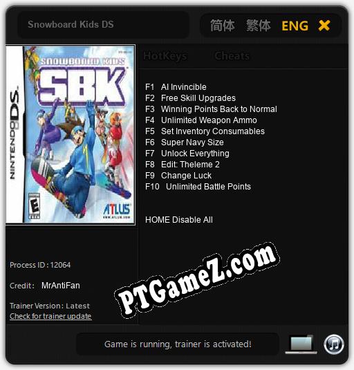 Snowboard Kids DS: Treinador (V1.0.81)