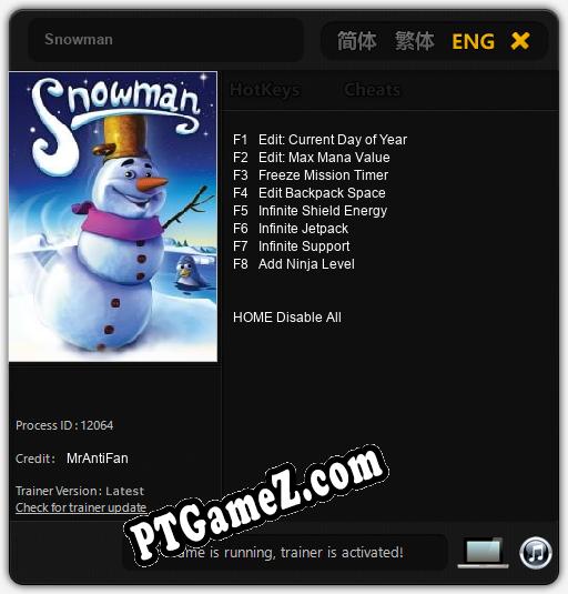 Treinador liberado para Snowman [v1.0.9]