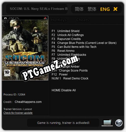 SOCOM: U.S. Navy SEALs Fireteam Bravo: Trainer +13 [v1.4]