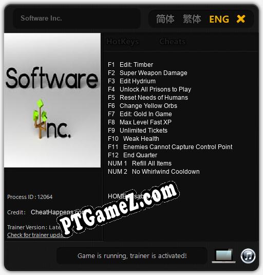 Treinador liberado para Software Inc. [v1.0.2]