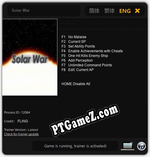 Solar War: Trainer +8 [v1.6]