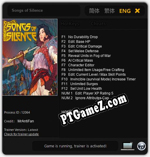 Songs of Silence: Cheats, Trainer +14 [MrAntiFan]