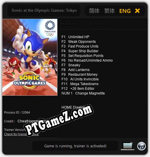 Sonic at the Olympic Games: Tokyo 2020: Trainer +13 [v1.4]