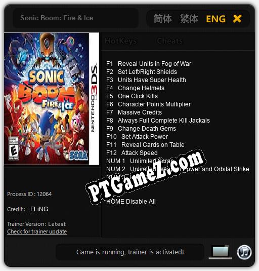 Treinador liberado para Sonic Boom: Fire & Ice [v1.0.6]