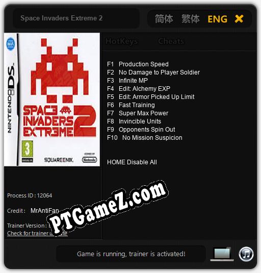 Treinador liberado para Space Invaders Extreme 2 [v1.0.7]