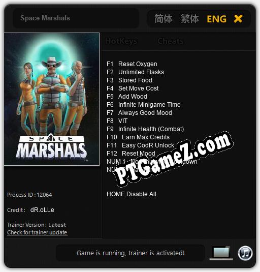 Treinador liberado para Space Marshals [v1.0.4]