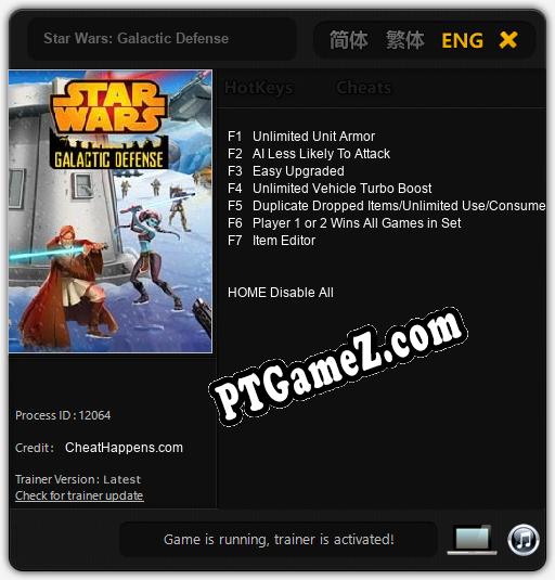Star Wars: Galactic Defense: Cheats, Trainer +7 [CheatHappens.com]