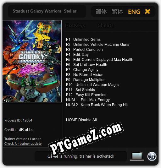 Stardust Galaxy Warriors: Stellar Climax: Cheats, Trainer +14 [dR.oLLe]
