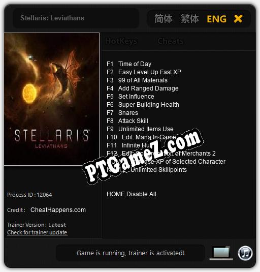 Treinador liberado para Stellaris: Leviathans [v1.0.8]