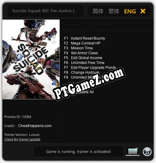 Suicide Squad: Kill The Justice League: Cheats, Trainer +9 [CheatHappens.com]