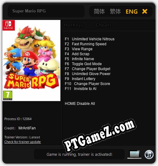 Treinador liberado para Super Mario RPG [v1.0.6]