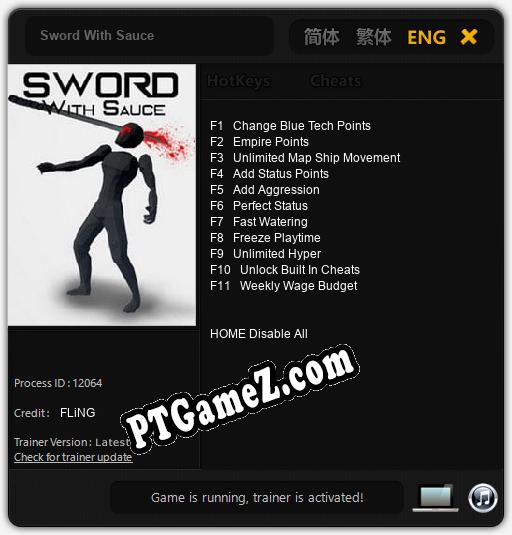 Treinador liberado para Sword With Sauce [v1.0.2]