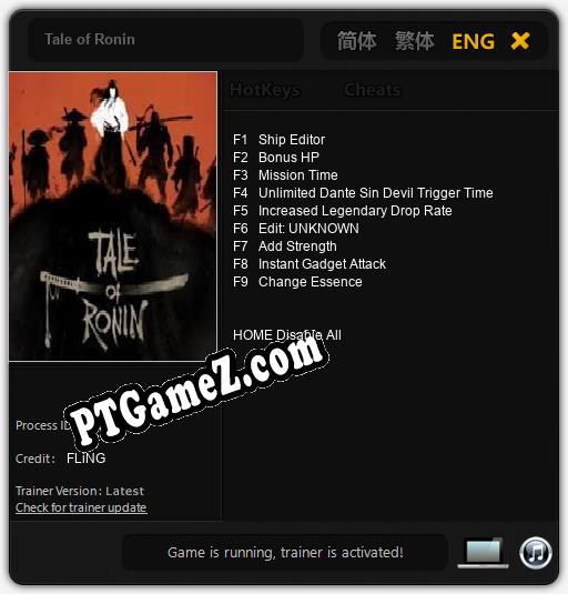 Tale of Ronin: Cheats, Trainer +9 [FLiNG]