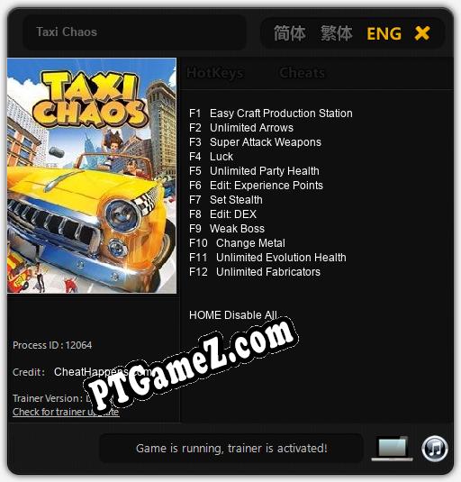 Taxi Chaos: Cheats, Trainer +12 [CheatHappens.com]