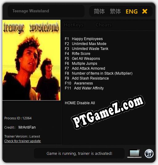 Teenage Wasteland: Trainer +11 [v1.6]