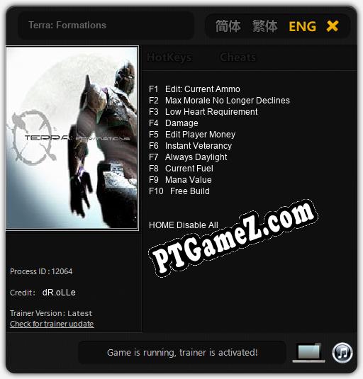 Treinador liberado para Terra: Formations [v1.0.2]
