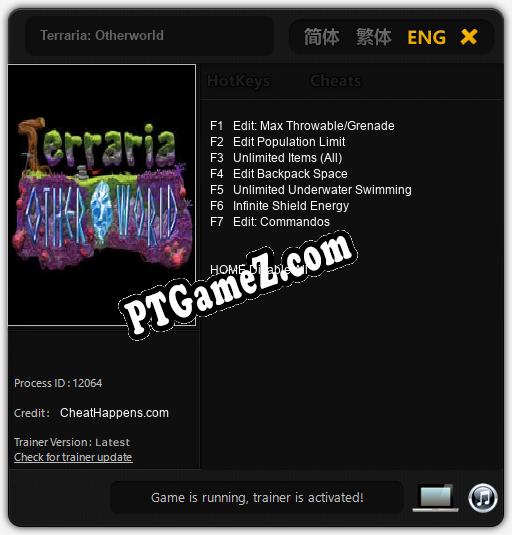 Terraria: Otherworld: Treinador (V1.0.58)