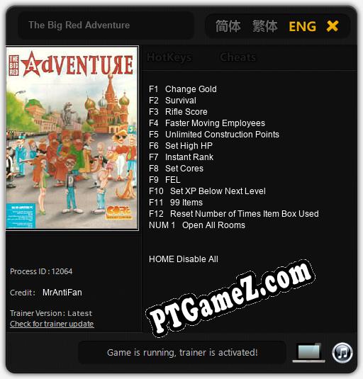 The Big Red Adventure: Treinador (V1.0.25)