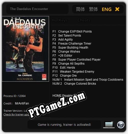 Treinador liberado para The Daedalus Encounter [v1.0.7]