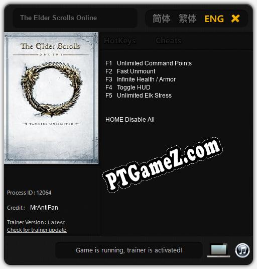Treinador liberado para The Elder Scrolls Online [v1.0.1]