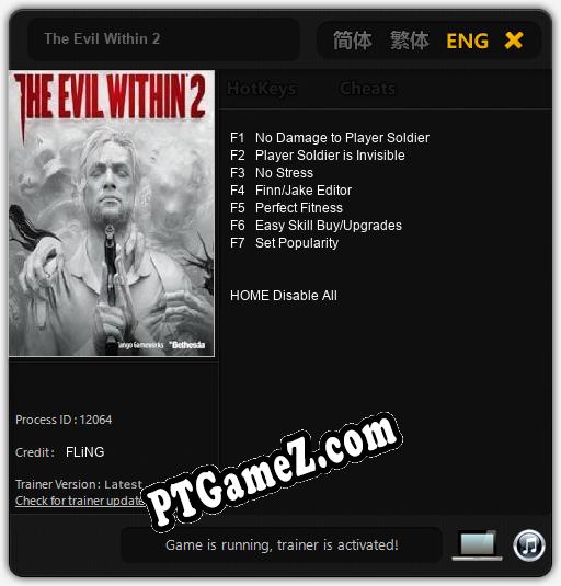 Treinador liberado para The Evil Within 2 [v1.0.1]